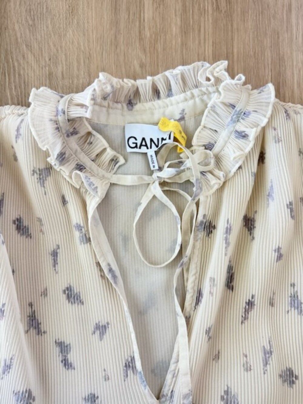 GANNI Cream Floral Georgette Midi Dress Sz 36/US6 - Picture 4 of 12